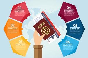 infográfico de passaporte de exploração de mão vetor