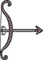 doodle de desenho animado de um arco e flecha vetor