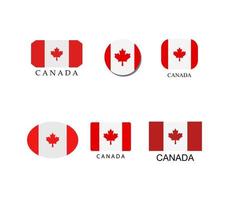 conjunto de ícones da bandeira canadense vetor