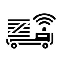ilustração em vetor ícone de glifo de carro de transporte de automação