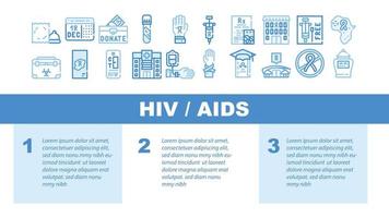 vetor de cabeçalho de pouso de doença de hiv e aids