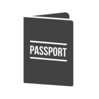 ícone preto de glifo de passaporte vetor