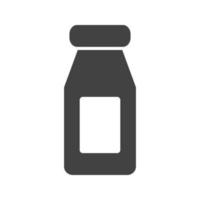 ícone preto de glifo de garrafa de leite vetor