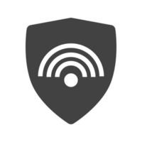 ícone preto de glifo wifi protegido vetor