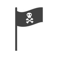 bandeira pirata eu glifo ícone preto vetor