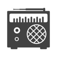 ícone preto de glifo de rádio antigo vetor