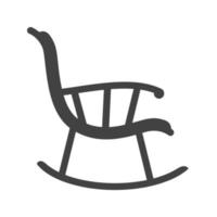 ícone de glifo de cadeira de balanço preto vetor