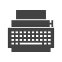 ícone preto de glifo de máquina de escrever vetor