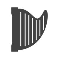 ícone preto de glifo de harpa vetor