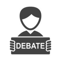 debater ícone preto glifo vetor