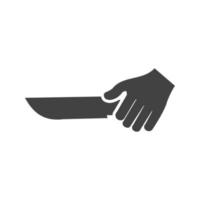 segurando o ícone preto de glifo de faca vetor