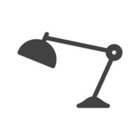 ícone preto de glifo de lâmpada de escritório vetor