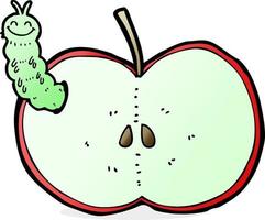 inseto de desenho animado comendo maçã