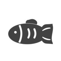 ícone preto de glifo de peixe de estimação ii vetor