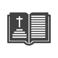 livro sagrado capítulo glifo ícone preto vetor