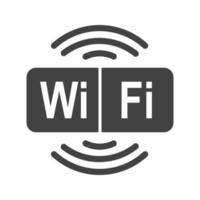 ícone preto de glifo de sinal wifi vetor