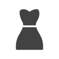ícone preto de glifo de vestido de noite vetor