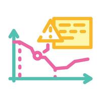 ilustração em vetor ícone de cor do gráfico de queda de preço