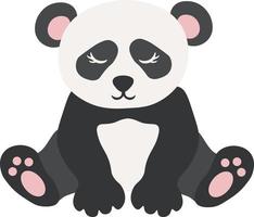 clipart de animais de safári de panda fofo tropical vetor