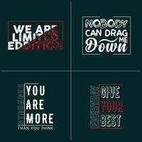 design de camiseta com citações motivacionais vetor