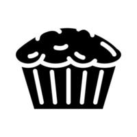 ilustração vetorial de ícone de glifo de sobremesa de padaria de muffin vetor