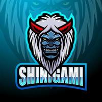 design de mascote de logotipo de esport shinigami vetor