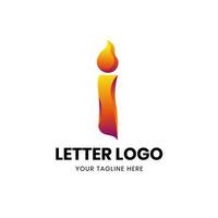 carta i modelo de logotipo vetor