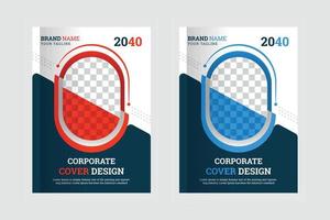 modelo de design de capa de livro corporativo de negócios criativos anuais de fundo da cidade ou design de capa de brochura a4 vetor