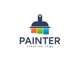 pincel colorido para modelo de design de logotipo de tinta vetor