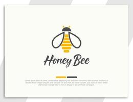 ilustração de logotipo de abelha e colmeia vetor