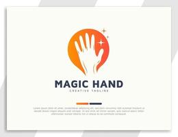 ilustração de design de logotipo de mão mágica vetor