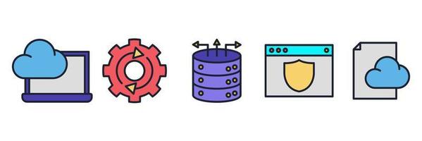 modelo de símbolo de ícone de conjunto de hospedagem para ilustração em vetor de logotipo de coleção de design gráfico e web