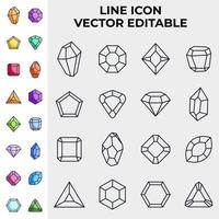 joias de gemas e diamantes definir modelo de símbolo de ícone para ilustração em vetor de logotipo de coleção de design gráfico e web