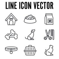 animal de estimação, modelo de símbolo de ícone de conjunto de veterinário para ilustração em vetor de logotipo de coleção de design gráfico e web
