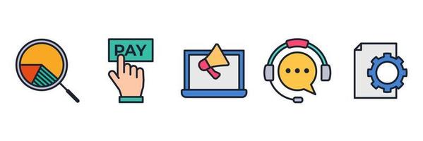 modelo de símbolo de ícone de conjunto de marketing para ilustração em vetor de logotipo de coleção de design gráfico e web