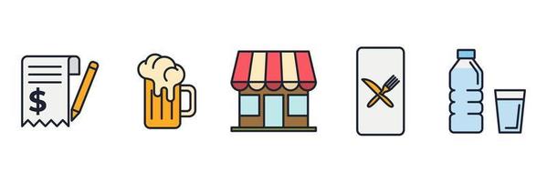 restaurante definir modelo de símbolo de ícone para ilustração em vetor de logotipo de coleção de design gráfico e web