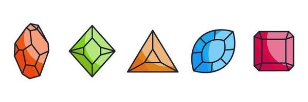 joias de gemas e diamantes definir modelo de símbolo de ícone para ilustração em vetor de logotipo de coleção de design gráfico e web