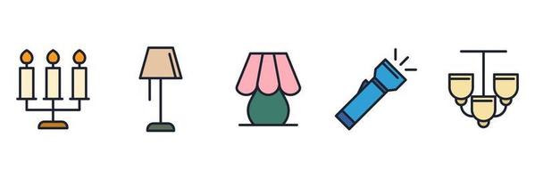 luzes definir modelo de símbolo de ícone para ilustração em vetor de logotipo de coleção de design gráfico e web