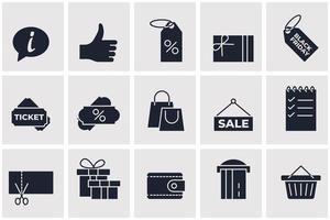 elementos de compras de mercado definir modelo de símbolo de ícone para ilustração em vetor logotipo de coleção de design gráfico e web