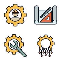 modelo de símbolo de ícone de conjunto de engenharia para ilustração em vetor de logotipo de coleção de design gráfico e web