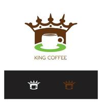 logotipo de café com coroa vetor