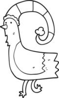 galinha dos desenhos animados com chapéu de natal engraçado vetor