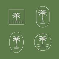 conjunto de símbolo de palmeira, logotipo de palmeira estética