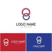 engrenagem logotipo modelo vetorial ícone ilustração design vetor