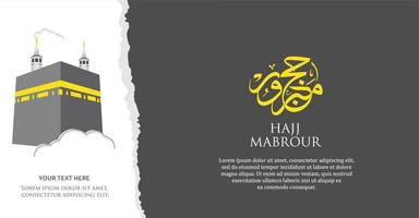 fundo de cartaz de hajj mabrour com vetor de kaaba
