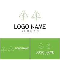 linha de árvore logotipo modelo vetor símbolo natureza