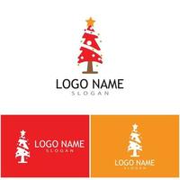 modelo de logotipo de árvore de natal vetor símbolo natureza