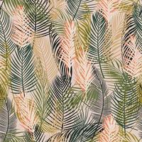 padrão sem emenda de vetor de folhas de palmeira de fundo tropical