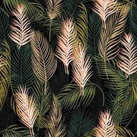 padrão sem emenda de vetor de folhas de palmeira de fundo tropical