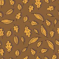 folhas de outono padrão sem emenda de vetor. fundo para tecidos, estampas, embalagens e cartões postais vetor